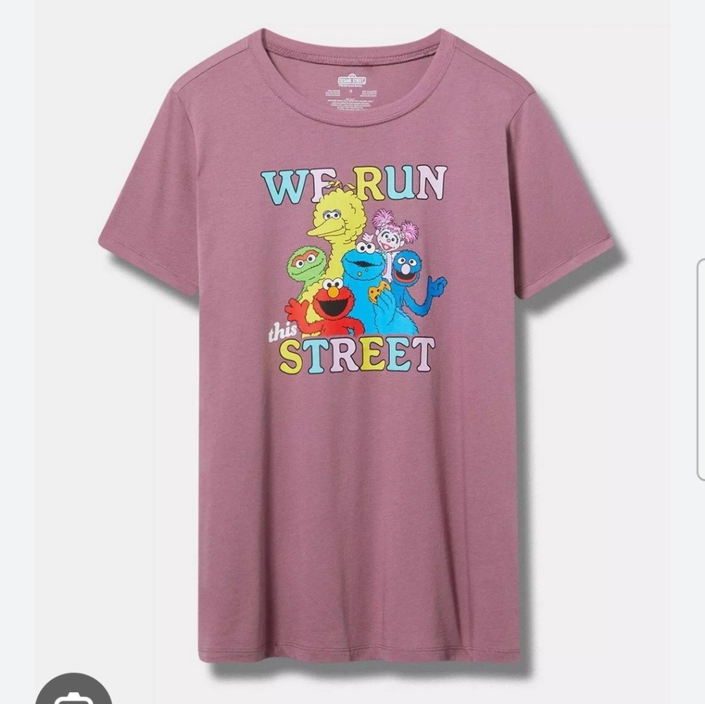 Torrid Purple Sesame Street Short Sleeve Tee, We Run The Street, Sold Out @ Torr